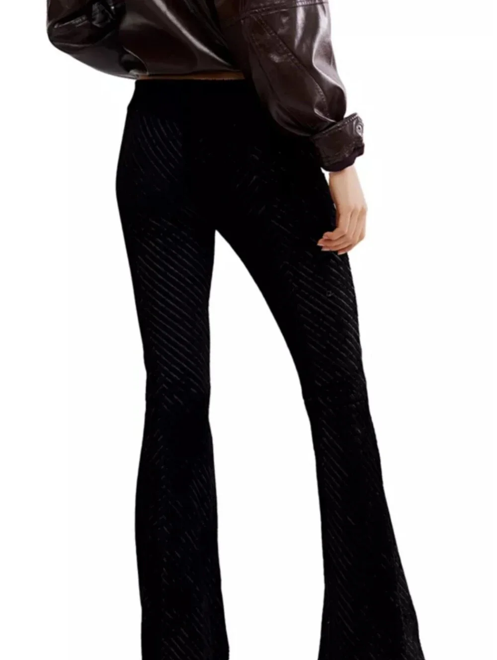 Free People Black Velvet Flare Pants